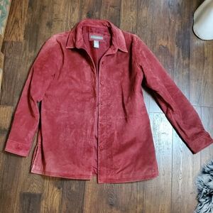 Jessica Holbrook Burgundy Leather Jacket